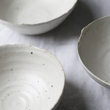 Load image into Gallery viewer, delicate white bowl with imperfect rim