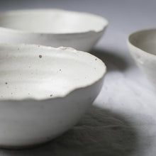 Load image into Gallery viewer, delicate white bowl with imperfect rim