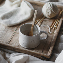 Load image into Gallery viewer, handmade white speckled coffee mug