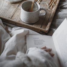 Load image into Gallery viewer, handmade white speckled coffee mug