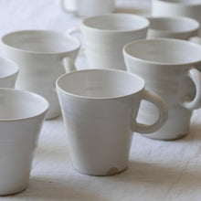 Load image into Gallery viewer, handmade shiny white tall coffee mug