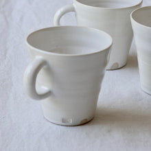 Load image into Gallery viewer, handmade shiny white tall coffee mug