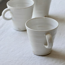 Load image into Gallery viewer, handmade shiny white tall coffee mug