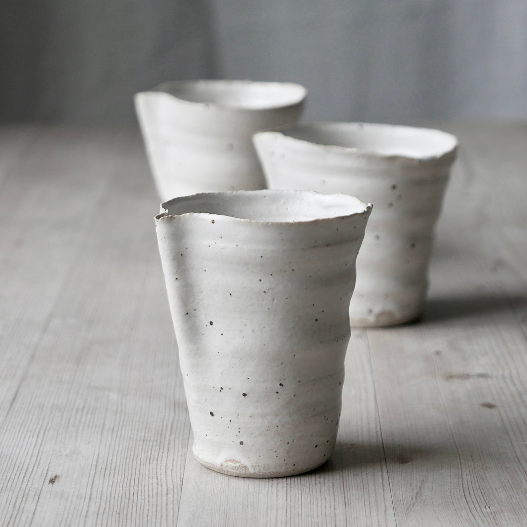 flecked jug with raw edge