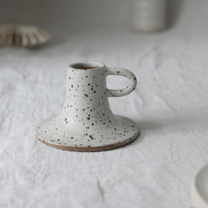 flecked candle stick holder