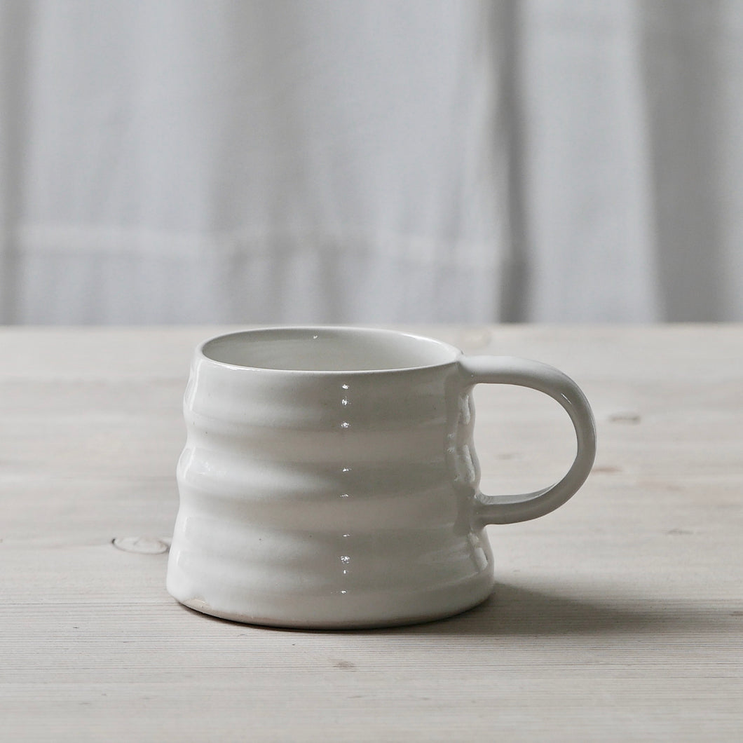 handmade shiny white espresso mug