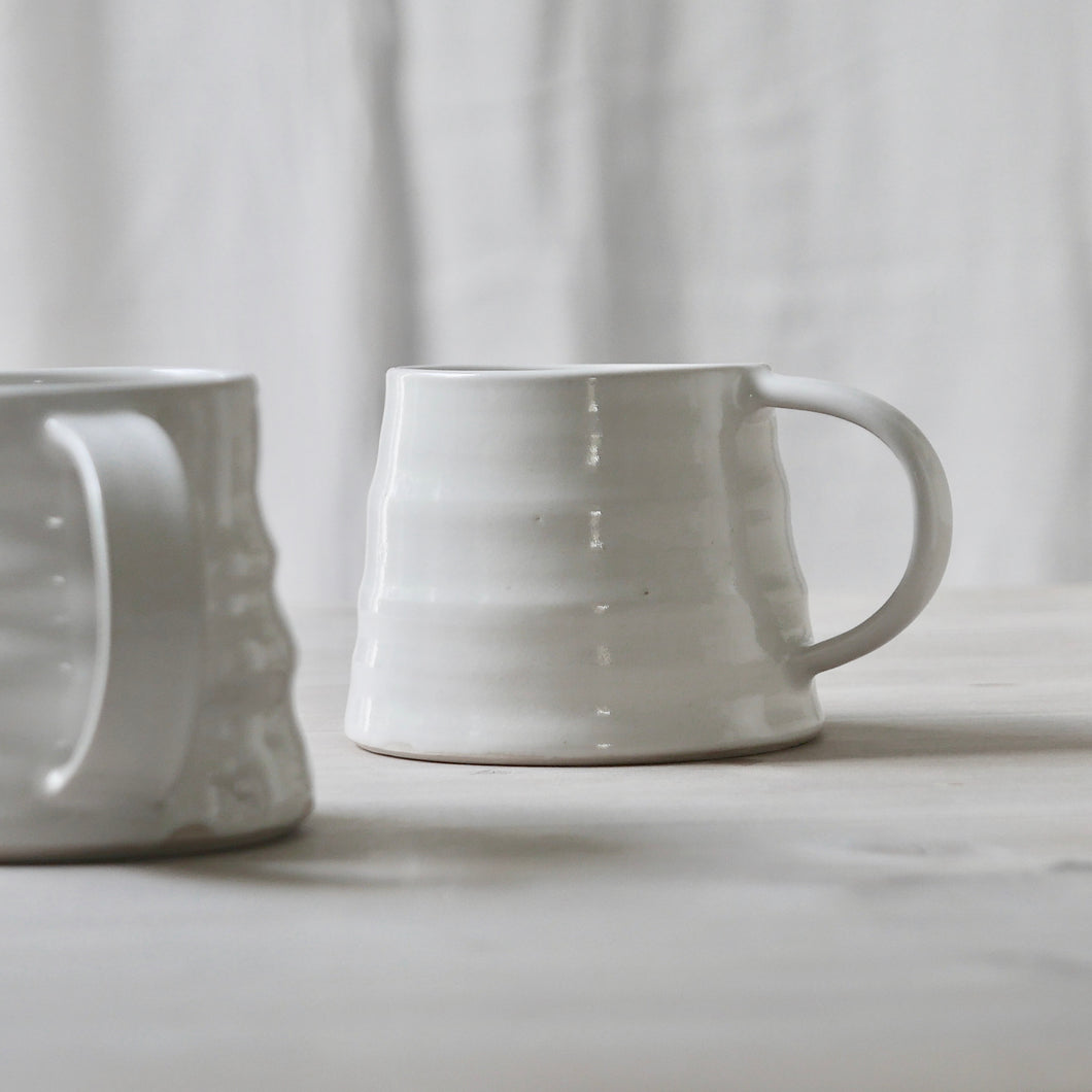 handmade shiny white mug