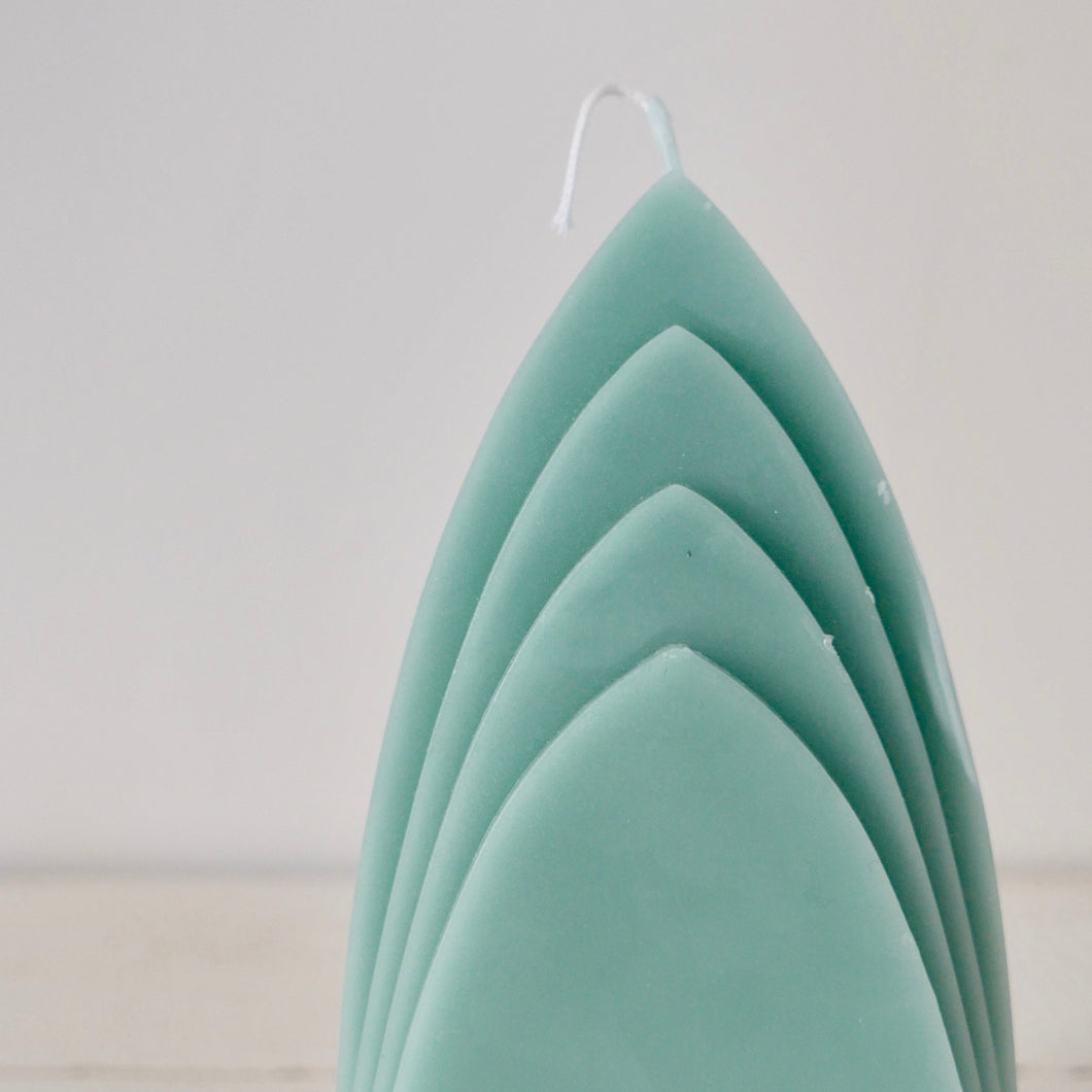 Sanne Hop beeswax candle without base ~ turquoise