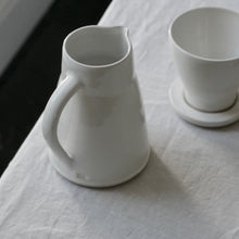 Load image into Gallery viewer, simple white stoneware coffee pot with filter &amp; base