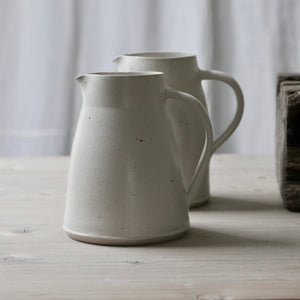 large white speckled stoneware jug