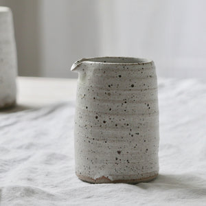 speckled matte white simple jug