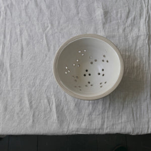 simple white ceramic colander